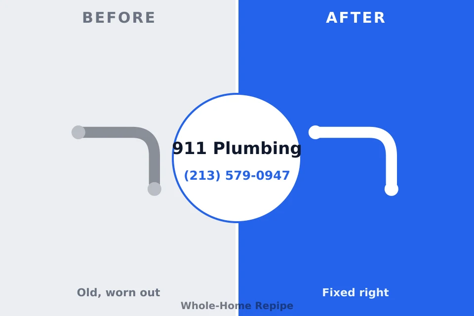 Before and after: plumbing repair Spindale, NC